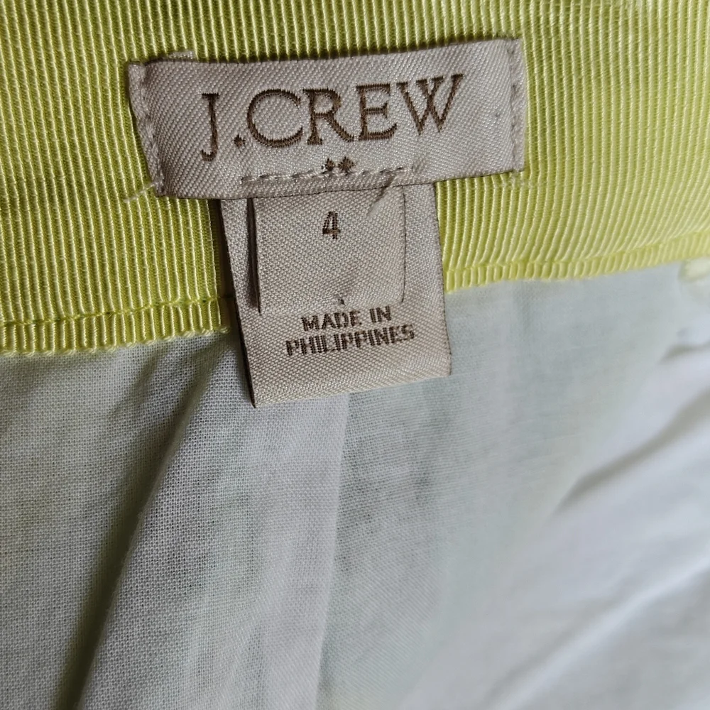 J. Crew Cotton Tweed Floral Mini Skirt Women's 4 Pleated Yellow‎ Seafoam Woven